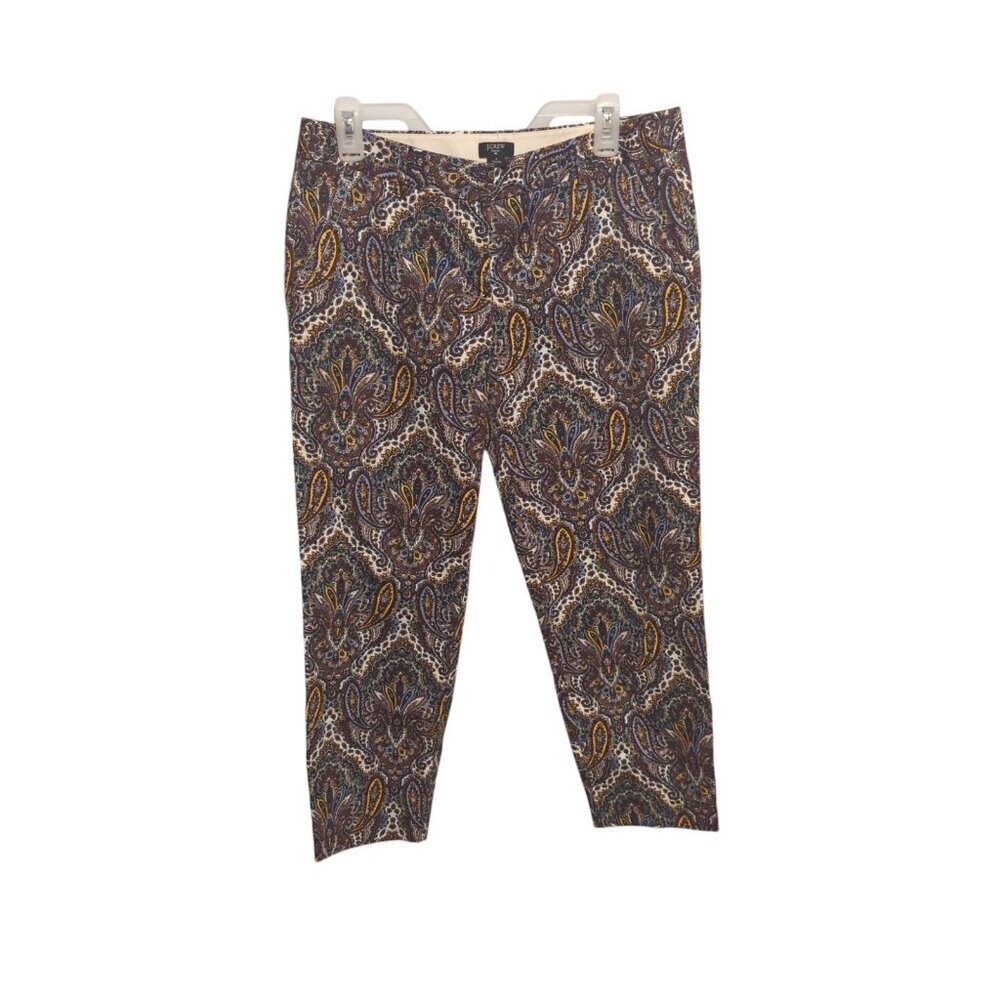 J. Crew Paisley Cropped Pants - Blue and Gold